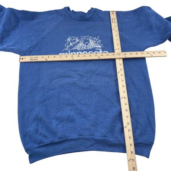 Minnesota Vintage Sweatshirt XL Blue Fruit Of The Loom Made In USA - Picture 3 of 5